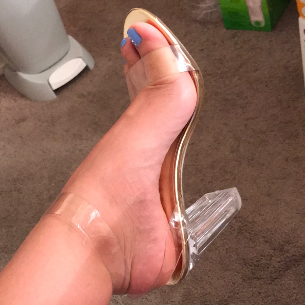 Clear strap heels